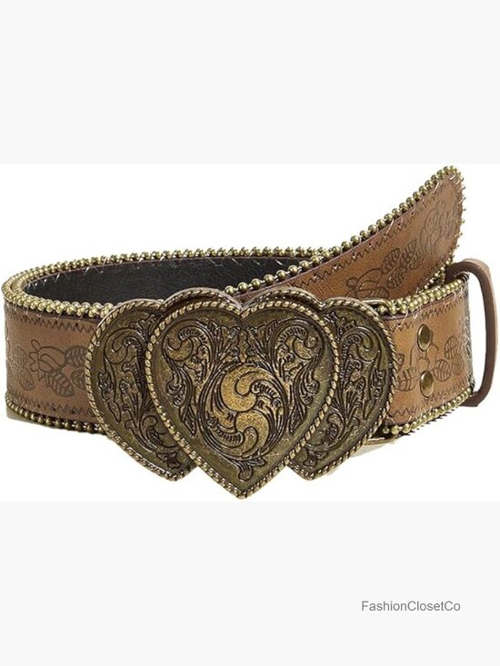 Vintage Studded Floral PU Leather Belt for Jeans main image 7